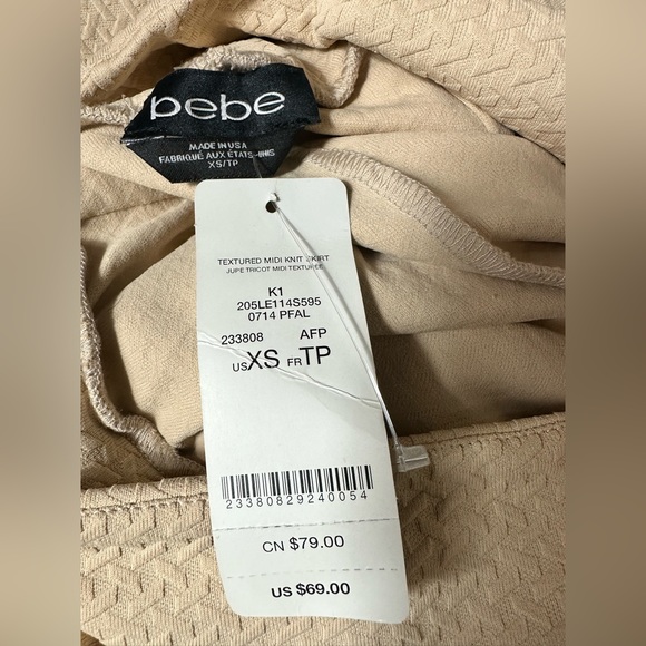 Bebe Textured Midi Knit Crop Top Skirt Set - Picture 5 of 5